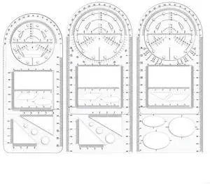 Geometric Rulers 360 Degree Protractor for Primary/Middle/High/School Juniors