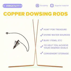 2Pcs Copper Dowsing Rods Set Spiritual Divining Rods Flexible Copper Rod Dowsing Spirit Rods Kit With Pendulum Pendant