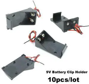 10pcs/lot 9V Clip Holder 9V Case Box With Wire Leads DIY e1