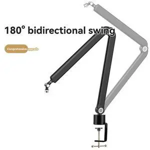 Microphone Boom Arm,360°Rotatable Mic Stand,Microphone Holder With 3/8In 5/8In Adapters,Microphone Arm With Accessories