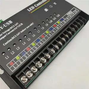 2X DIY Autonomous Programming Controller 12Way Programmable USB DIY LED RGB Controller For 3528 5050 Strip Module