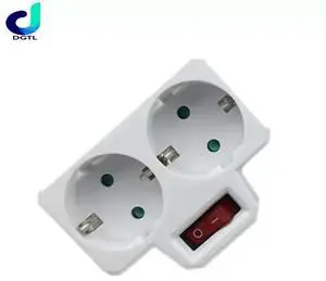 1Pc Durable ABS EU Standard Multiple Plug 16A 250V Double Socket Conversion Socket With Outlet Switch Plug Power Adapter Socket