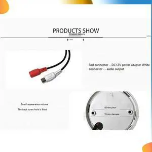 2X Audio Monitoring MIC Sound Pickup Microphone For CCTV Surveillance Security IP Camera Built In Preamp Wired Voice