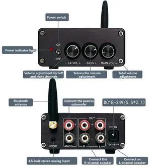 Amplifier ES9023 Decoder Small Desktop Digital 50Wx 2+100W Class D Digital Amplifier