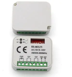 Garage Gate Remote Receiver 433 868MHz RX MULTI 300-900MHZ AC/DC 9-30V Receiver with Remote Control Rich