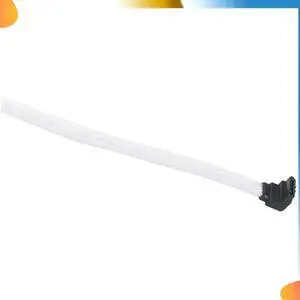 5X 50CM SATA 3.0 III SATA3 7Pin Data Cable Right Angle 6Gb/S SSD Cables HDD Hard Disk Data Cord With Nylon Sleeve(White)