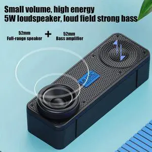 Portable FM Radio Wireless Bluetooth 5.0 TWS Speaker Mini MP3 Music Player Support TF Card U Disk USB Charging Radio-B Rich