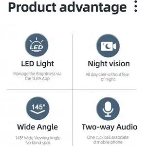 Tuya Sensor Light 3MP Floodlight Camera Outdoor Waterproof Garden Wall Lamp Security Surveillance Protection