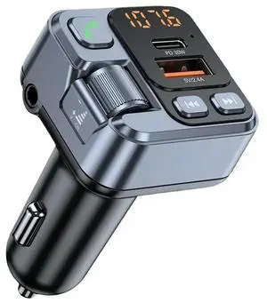 Car Bluetooth Receiver USB U Disk Read PD20w Fast Charging Digital Display Car Mobile Phone Adapter FM Transmiter For Cellphones