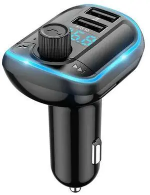Bluetooth Car Kit with FM Transmitter, Dual USB Charging Ports and MP3 Player for Smartphones