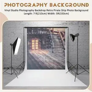 5X7ft Vinyl Studio Photography Backdrop Retro Pirate Ship Photo Background