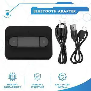Bluetooth 5.0 Transmitter Adapter Dual Link Link Headphones Home Sound System Black