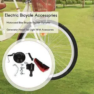 Motorized Bike Bicycle Friction Dynamo Generator Head Tail Light With Acessories Rich