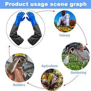 Long Rubber Gloves Heavy Duty Gloves Long Waterproof Gloves And Heavy Duty Waterproof Gloves For Harmful And Acid Work