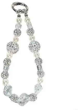 Fashion Cellphone Lanyard Bracelet Strap Elegant Crystal Beaded Pendant Anti-Lost Wrist Chain Jewelry