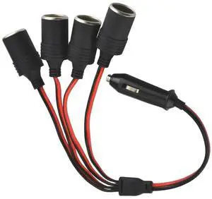 Car Cigarette Lighter Extension 12 V 24 V Power Charger Adapter 1 To 4 Way Road Distributor Female Socket Plug Connector Adapter