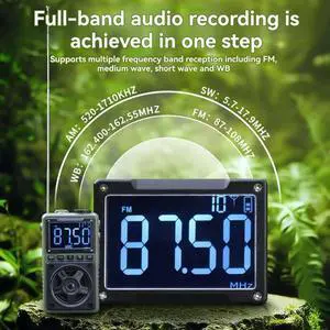 Mini Multifunctional Digital Elderly Handheld AM/FM Radio Full Band Portable Pocket Bluetooth Card
