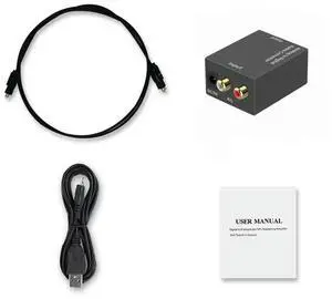 Digital Optical Coaxial Signal to Analog DAC SPDIF, Audio Converter Adapter, RCA, Toslink SPDIF Coax To Analog RCA