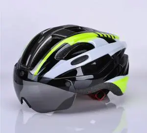 Stylish Cycling Triathlon Safe Taillight Helmet with Magnetic Goggles Road Bike Helmet