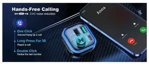 FM Transmitter Bluetoot 5.3 Car Adapter 54W Max With PD36W And USB Fast Charging Receiver Hands-Free Call FM Transmitter Bluetoot 5.3 Car Adapter 54W Max With PD36W And USB Fast Charging Receiver Hands-Free Call