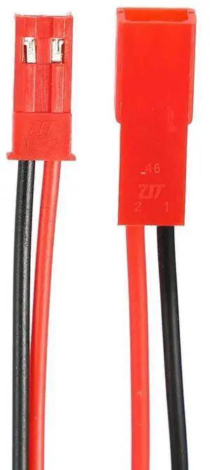 50 Pairs 2 Pin JST Plug Socket Connector M To F 110Mm Cable Wire Red Black