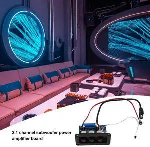 2X25W+50W 2.1 Channel Bluetooth 5.0 Subwoofer Class D Audio Amplifier Board Kit with DC Female+USB Cable+Remote Control Rich