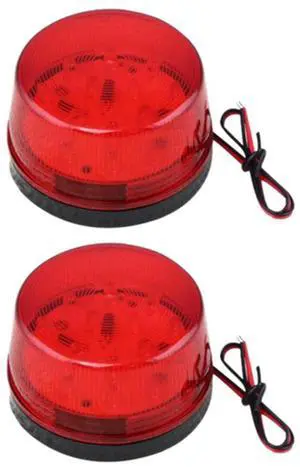 2X 12V Alarm Led Flashing Strobe Light For Home Security Alarm System Red