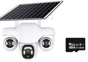 Wireless Outdoor IP Camera With Three Screens Three Lens PTZ 2-Way Audio Human Auto Tracking Surveillance System