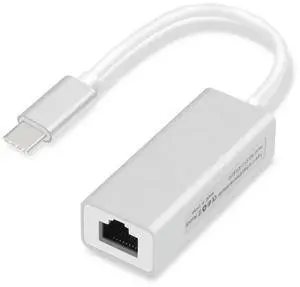 10M/100M/1000M Gigabit Ethernet Type C To RJ45 Network Card Lan Adapter for MacBook Pro ChromeBook USB C Aluminum Alloy