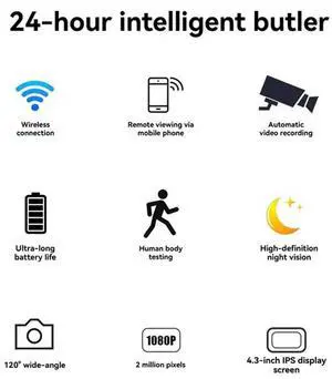 Tuya 4.3" 2MP Digital Doorbell Eye Electronic Peephole PIR Motion Detection Door Camera With 32G Memory Card
