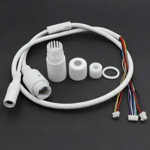 CCTV POE IP Network Camera PCB Module Video Power Cable Withe, 65cm Long, RJ45 Female Connectors with Terminlas,waterproof Cable