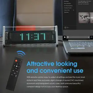 Audio Switcher Box 3.5Mm AUX Bluetooth 5.0 VFD Clock Music Spectrum Display Screen Sound Level Meter
