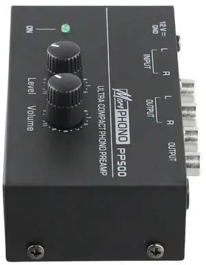 Ultra-Compact Phono Preamp PP500 With Bass Treble Balance Volume Adjustment Pre-Amp Turntable Preamplificador US Plug