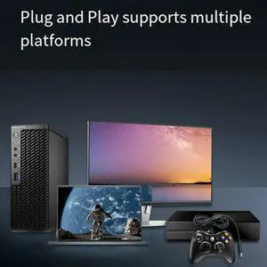 USB Wired Game Pad Joypad Gamepad Controller with Earphone Hole for Game System PC/ Xbox360 A Rich