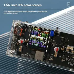 Power Bank Case 8Cell 340W 1.54Inch IPS Color Screen DC UPS LED Fast Charging For Phone Laptop