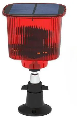 Waterproof Solar Powered Alarm Light Bird Animal Repllent Motion Sensor Detector Siren Strobe For Home Orchard Farm Security