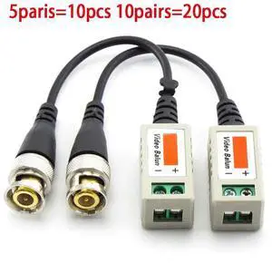 10pairs (20pcs) 3000FT Distance UTP Video Balun Twisted CCTV Balun Passive Transceivers BNC Cable Cat5 CCTV camera Adapter E14
