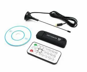 Digital TV Receiver Stick USB 2.0 Digital DVB-T SDR+DAB+FM HDTV TV Tuner Receiver Stick RTL2832U+R820T2 W/Antenna Remote Control