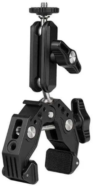 Rotating Two Ball Head Camera Clamp Adapter C1FD Cold Shoe Connection Fit For Action Cameras Smartphones