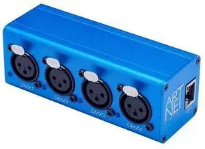 Artnet MINI 4-Universe 2048 DMX512 Ethernet Lighting Controller Interface With MA2 Disco Interface Blue