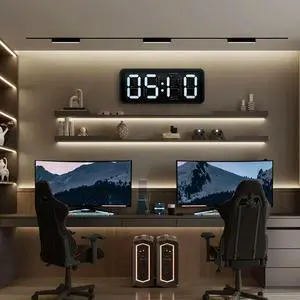 Enabled AI Voice Integration Mechanic Gear Servo Wall Clock Large Number Display Alarm Function Home Decor Large-Size