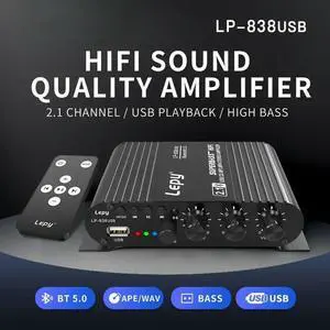 2.1 3 Channel Bluetooth 5.0 Amplifier With Remote Control Support USB Lossless Music Play Super Bass Digital Amp