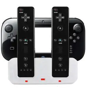 Smart Charging Station Dock Stand Charger for Wii U Gamepad Remote Controller A9LC(White) Rich