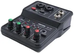 TEYUN Q-12 Sound Card Audio Mixer Sound Board Console Desk System Interface 4 Channel 48V Power Stereo Computer Sound Ca Rich