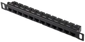 Network Wire Organizer Rack For Cord Management 12 Port Patch Panel Unshielded Cat5e/Cat6 Cable