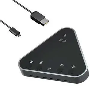 Triangle Video Conference Interface Omnidirectional Microphone for Mute/Unmute,Streaming,Call Speaker Skype,Webinar,Interview