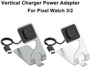 l Base Vertical Charger Power Adapter Bracket For Google Pixel Watch 3/2 Silver White l Base Vertical Charger Power Adapter Bracket For Google Pixel Watch 3/2 Silver White