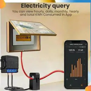 Tuya 2 Gang Energy Meter Kwh Power Production Consumption Bidirectional Monitoring Meter
