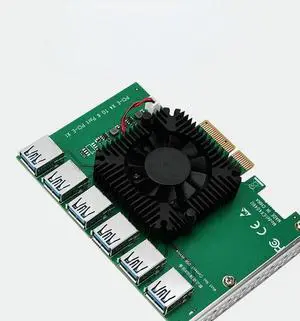 1 To 6 Riser Card, PCI-E To PCI-E Adapter, PCI Express X4 20Gb, PCIE Slot 4X To 16X, USB 3.0 Riser Extender for Bitcoin Miner Mi