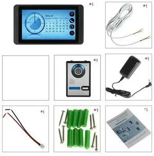 7-inch video walkie talkie capacitive touch wired Wifi video doorbell video camera remote call unlocking
